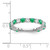 14k White Gold Created Emerald and Diamond Band