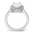 14k White Gold Created Opal and Diamond Halo Ring
