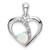14k White Gold Created Opal and Diamond Heart Pendant - PM-E3C214AC-5064