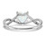 14k White Gold Created Opal and Diamond Heart Ring