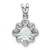 14k White Gold Created Opal and Diamond Scalloped Pendant