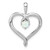 14k White Gold Created Opal Heart Pendant