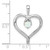 14k White Gold Created Opal Heart Pendant