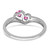 14k White Gold Created Pink Sapphire and Diamond 2-stone Heart Ring - RM-37257C07-5352