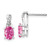 14K White Gold Created Pink Sapphire and Diamond Earrings