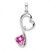 14k White Gold Created Pink Sapphire and Diamond Heart Pendant - PM-3372BDCA-9098
