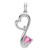 14k White Gold Created Pink Sapphire and Diamond Heart Pendant - PM-3372BDCA-9098
