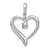 14k White Gold Created Pink Sapphire and Diamond Heart Pendant - PM-5977BF3A-7572