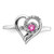 14k White Gold Created Pink Sapphire and Diamond Heart Ring - RM-D7125243-8272