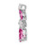 14k White Gold Created Pink Sapphire and Opal Chain Slide