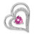 14k White Gold Created Pink Sapphire/Diamond Heart Chain Slide - PM-59E6232E-4211