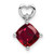 14k White Gold Created Ruby and Diamond Heart Chain Slide