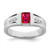 14k White Gold Created Ruby and Diamond Mens Ring - RM-F4DEC3D1-2778