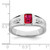 14k White Gold Created Ruby and Diamond Mens Ring - RM-F4DEC3D1-2778
