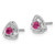 14k White Gold Created Ruby Post Earrings