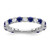14k White Gold Created Sapphire and Diamond Band
