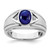 14k White Gold Created Sapphire and Diamond Mens Ring - RM-89960913-2235