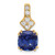14k 1/5 carat Lab Grown Diamond VS/SI+ G+ and Lab Created Blue Sapphire Complete Pendant