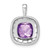 14k White Gold Cushion Amethyst and Diamond Pendant - PM-3CBC0E2B-8990