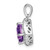 14k White Gold Cushion Amethyst and Diamond Pendant - PM-6950FD40-4450