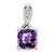 14k White Gold Cushion Amethyst and Diamond Pendant - PM-713D1AA3-9986