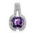 14k White Gold Cushion Amethyst and Diamond Pendant - PM-B0AA12DB-5397