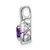 14k White Gold Cushion Amethyst and Diamond Pendant - PM-B0AA12DB-5397