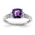 14k White Gold Cushion Amethyst and Diamond Ring - RM-CE6CB5EC-6314