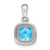 14k White Gold Cushion Blue Topaz and Diamond Pendant - PM-6D80E247-2674