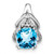 14k White Gold Cushion Blue Topaz and Diamond Pendant - PM-87EAC82B-2461