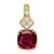 14k 1/5 carat Lab Grown Diamond VS/SI+ G+ and Lab Created Ruby Complete Pendant