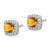 14k White Gold Cushion Citrine and Diamond Halo Earrings - EM-FB5F04D6-2286