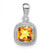 14k White Gold Cushion Citrine and Diamond Pendant - PM-15A30F63-5273