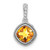 14k White Gold Cushion Citrine and Diamond Pendant - PM-6577701F-8875