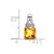 14k White Gold Cushion Citrine and Diamond Pendant - PM-8CB0D84A-6593