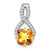 14k White Gold Cushion Citrine and Diamond Pendant - PM-907A76EB-1638