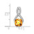 14k White Gold Cushion Citrine and Diamond Pendant - PM-907A76EB-1638