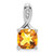 14k White Gold Cushion Citrine and Diamond Pendant - PM-BFBB3C07-6001