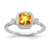 14k White Gold Cushion Citrine and Diamond Ring - RM-070D5BC7-5724
