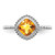 14k White Gold Cushion Citrine Ring