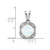 14k White Gold Cushion Created Opal and Diamond Pendant