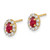 14k 1/5 carat Lab Grown Diamond VS/SI+ G+ and Oval Created Ruby Complete Halo Post Earrings