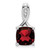 14k White Gold Cushion Garnet and Diamond Pendant - PM-8BC0A52B-9387