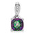 14k White Gold Cushion Mystic Fire Topaz and Diamond Pendant - PM-6C53236C-4435