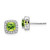 14k White Gold Cushion Peridot and Diamond Halo Earrings - EM-B888D33C-4078