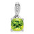 14k White Gold Cushion Peridot and Diamond Pendant - PM-95073E35-1573