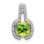 14k White Gold Cushion Peridot and Diamond Pendant - PM-F4B92AC8-8975