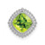 14k White Gold Cushion Peridot Chain Slide