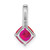 14k White Gold Cushion Ruby and Diamond Pendant - PM-644CDDCC-2367