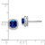 14k White Gold Cushion Sapphire and Diamond Halo Earrings